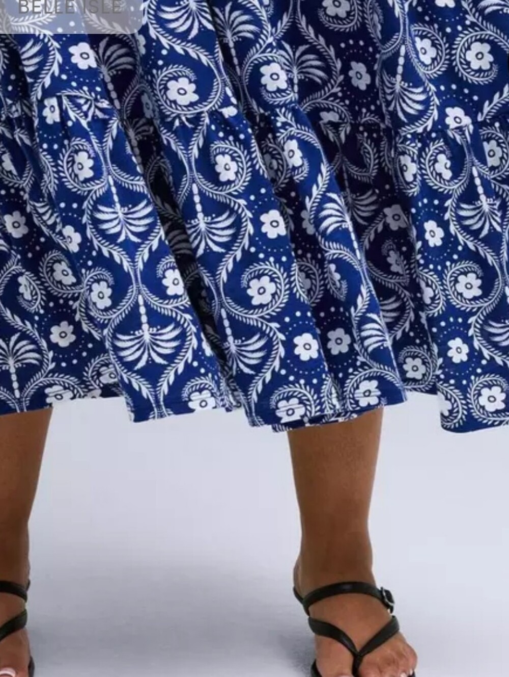 torrid Blue Floral V‑Neck Ruffle Sleeve Midi Dress - Picture 4 of 8